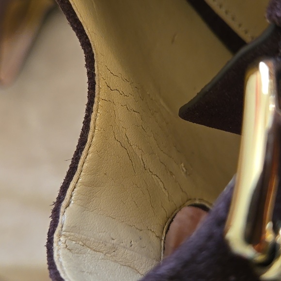 Michael Kors Brown Suede Leather Heeled Pumps with Chunky Platform Mary Jane - Picture 11 of 13